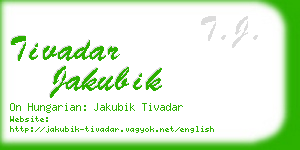 tivadar jakubik business card